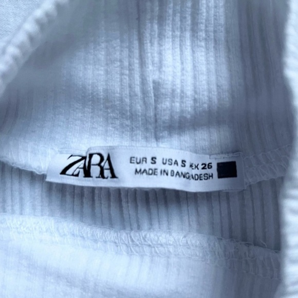 ZARA Ruffled Ribbed T-shirt - Picture 4 of 6